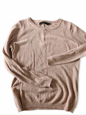 Vero Moda Blush Textured Knit Crewneck Sweater